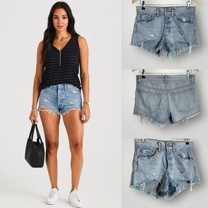 BDG Urban Outfitters Essential Midrise Denim Jean Shorts Distressed Ripped